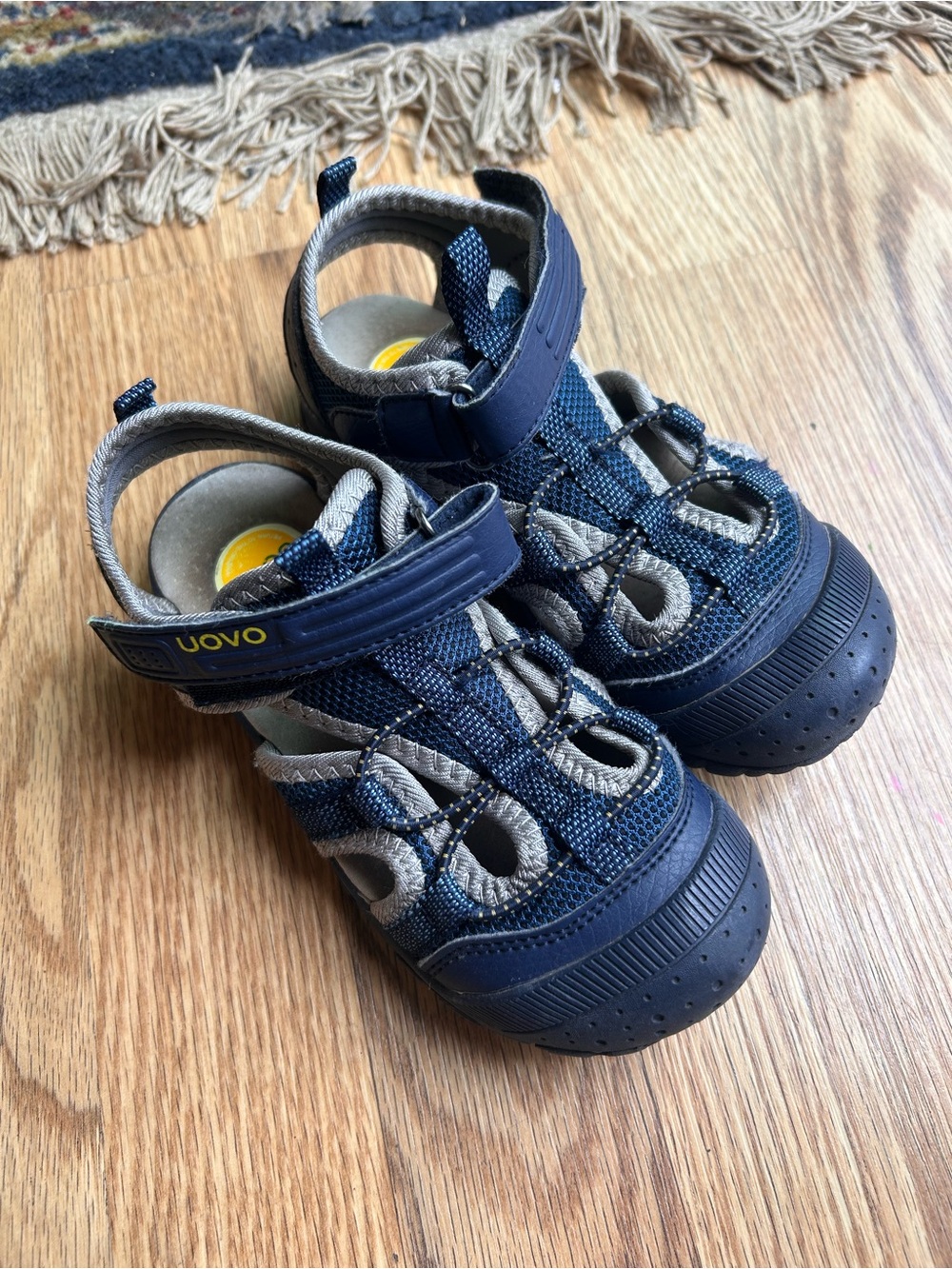 OVO Navy and Gray Kids Closed-Toe Sandals kids 11.5